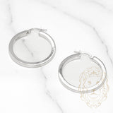 Hoops - Or 10K blanc poli 2.5mm X 25mm - BOG433