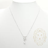 Collier - Argent pendentif "5" pavé avec pierre cz - CHS048