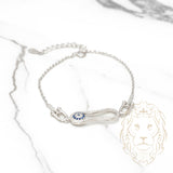 Bracelet femme - Argent mauvais oeil pavé cz avec  mixte Tiff hardwear & câble 7" - BRS065