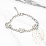 Bracelet femme - Argent tête de méduse &  curb 7" - BRS070