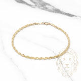Bracelet de cheville - Or 10K jaune torsade laser cut 2.25mm - ANG049