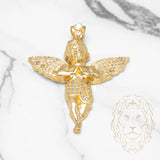 Pendant - 10K Yellow Gold Angel with Cz Pavement - PEG359