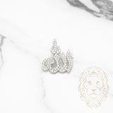 Pendentif - Or 10K blanc "Allah" pavé de diamants naturels 1.15CT - PEGD019