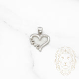 Pendentif - Argent coeur "LOVE" pavé cz - PES010