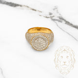 Bague - Or 10K jaune rond pavé de diamants naturels 2.50CT - RIGD049