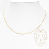 Chain - 10K gold two-tone yellow & white figarucci solid cut diamond 2.5mm - CHG491