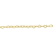 Collier - Or 14K jaune maillons coeurs 3mm - CHG1002