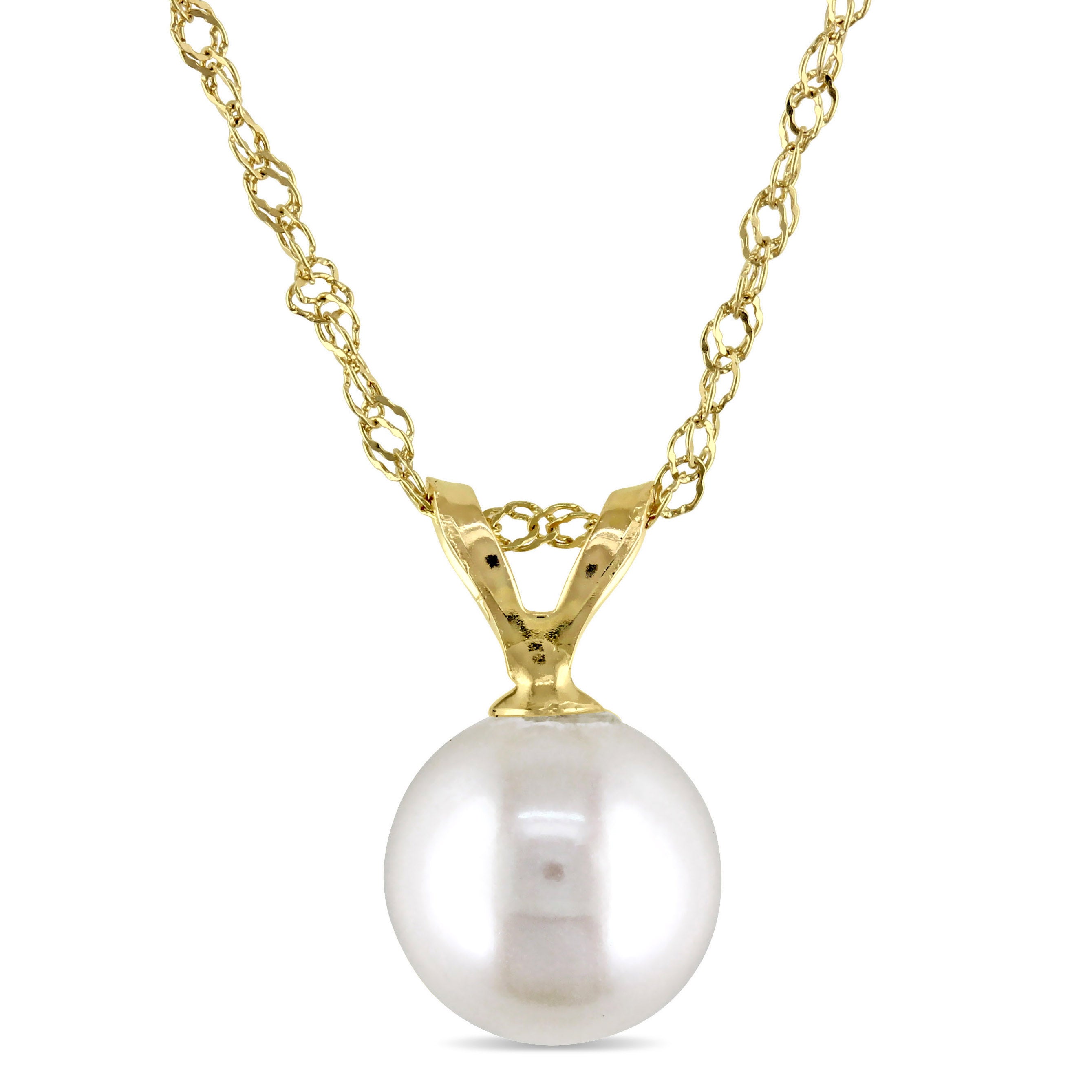 Collier - Or 14K jaune pendentif perle d'eau douce 8-8.5mm - CHG999