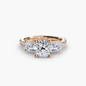 Three-Stone Ring with Pavé Band 4