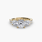 Three-Stone Ring with Pavé Band 4