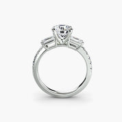 Three-Stone Ring with Pavé Band 4