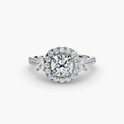 Three-Stone Ring with Halo 2