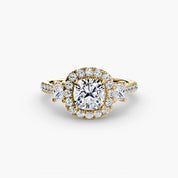 Three-Stone Ring with Halo 2