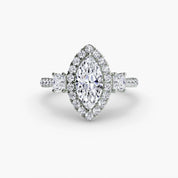 Three-Stone Ring with Halo 2