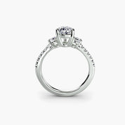 Three-Stone Ring with Pavé Band 5