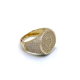 Bague - Or 10K jaune cercle pavé de cz - RIG004