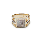 Bague pour homme carre en or zircon - RI028 5