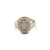 Bague - Or 10K jaune ovale pavé de cz - RIG029