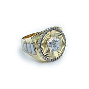 Bague pour homme ronde sertie de zircon - RI058 5