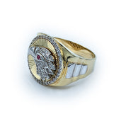 Bague pour homme ronde sertie de zircon - RI060 5