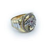 Bague - Or 10K jaune ronde sertie de cz - RIG060