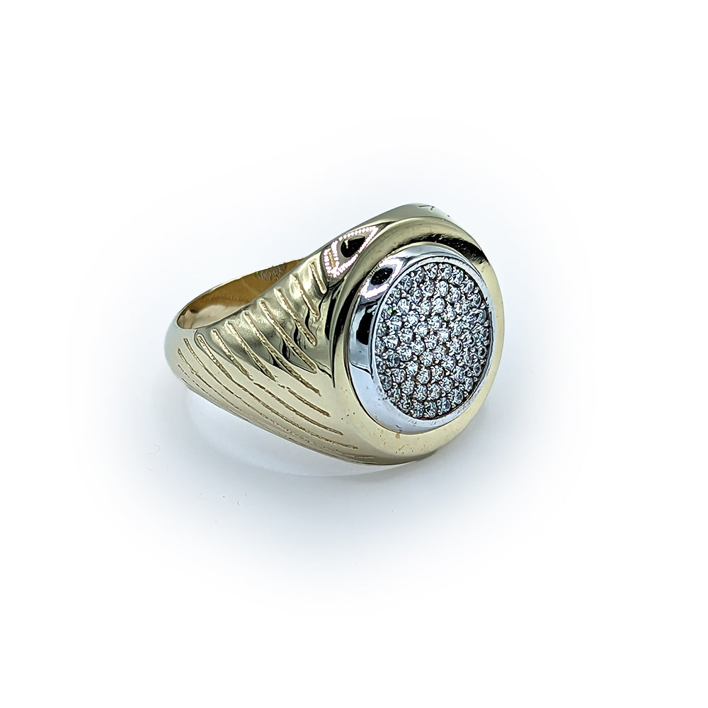 Bague pour homme ronde sertie de zircon - RI063 5