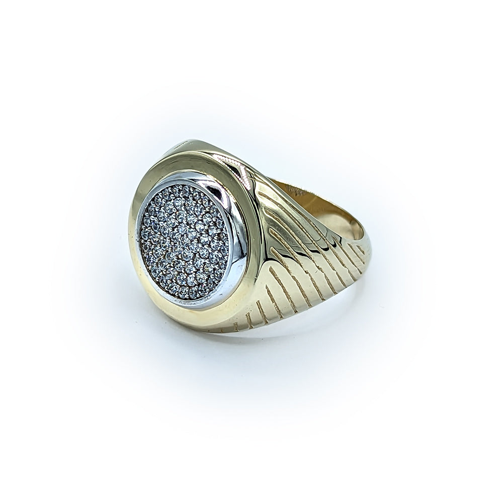 Bague pour homme ronde sertie de zircon - RI063 5