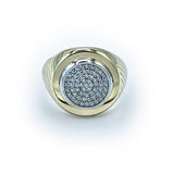 Bague - Or 10K jaune ronde sertie de cz - RIG063