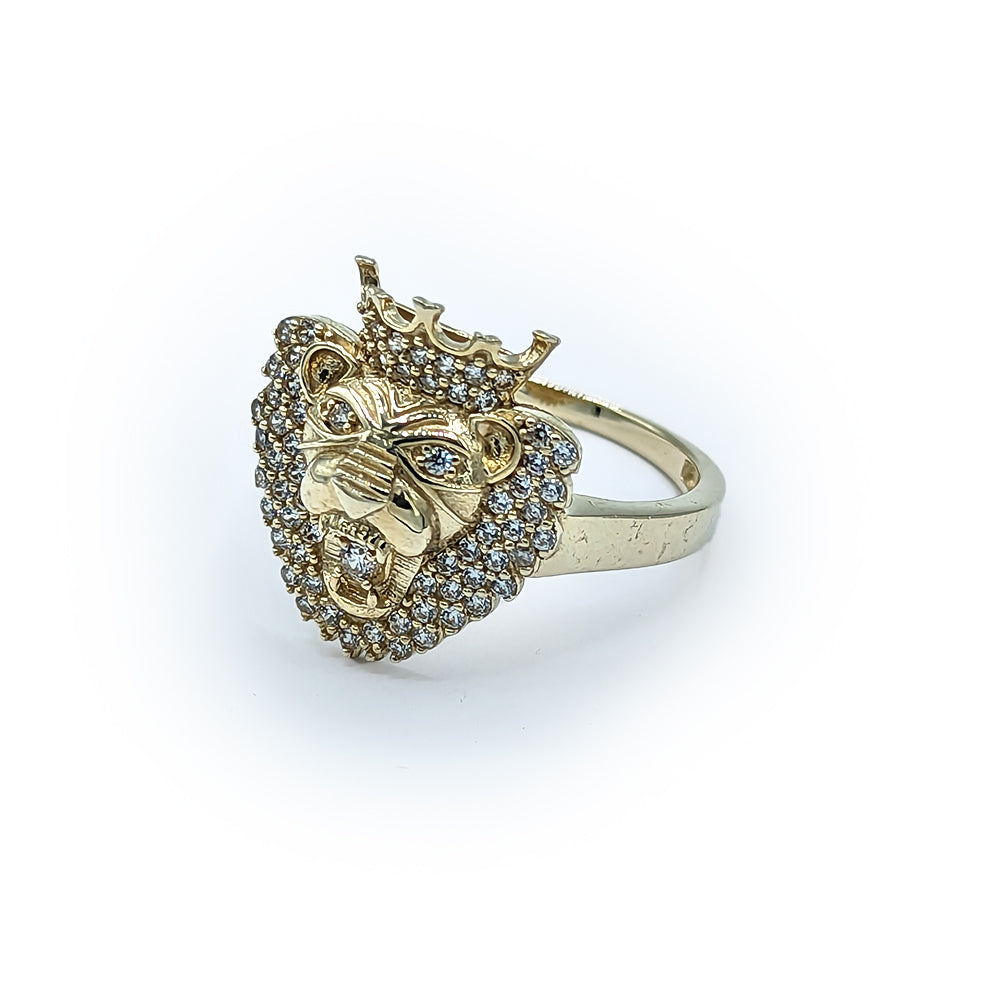 Bague pour homme lion sertie de zircon - RI067 5