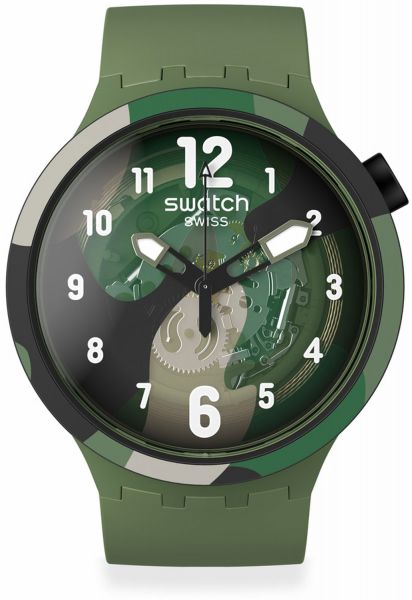 Swatch REGARDEZ DROIT À TRAVERS LE SALAIRE VERT ! Montre unisexe SB05G108-5300