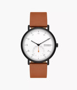 Skagen Riis Cadran Squelette et Cuir Brun - SKW6889