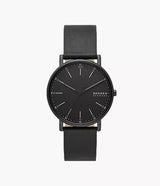 Skagen Signatur Noir Mat sur Bracelet Silicone - SKW6903