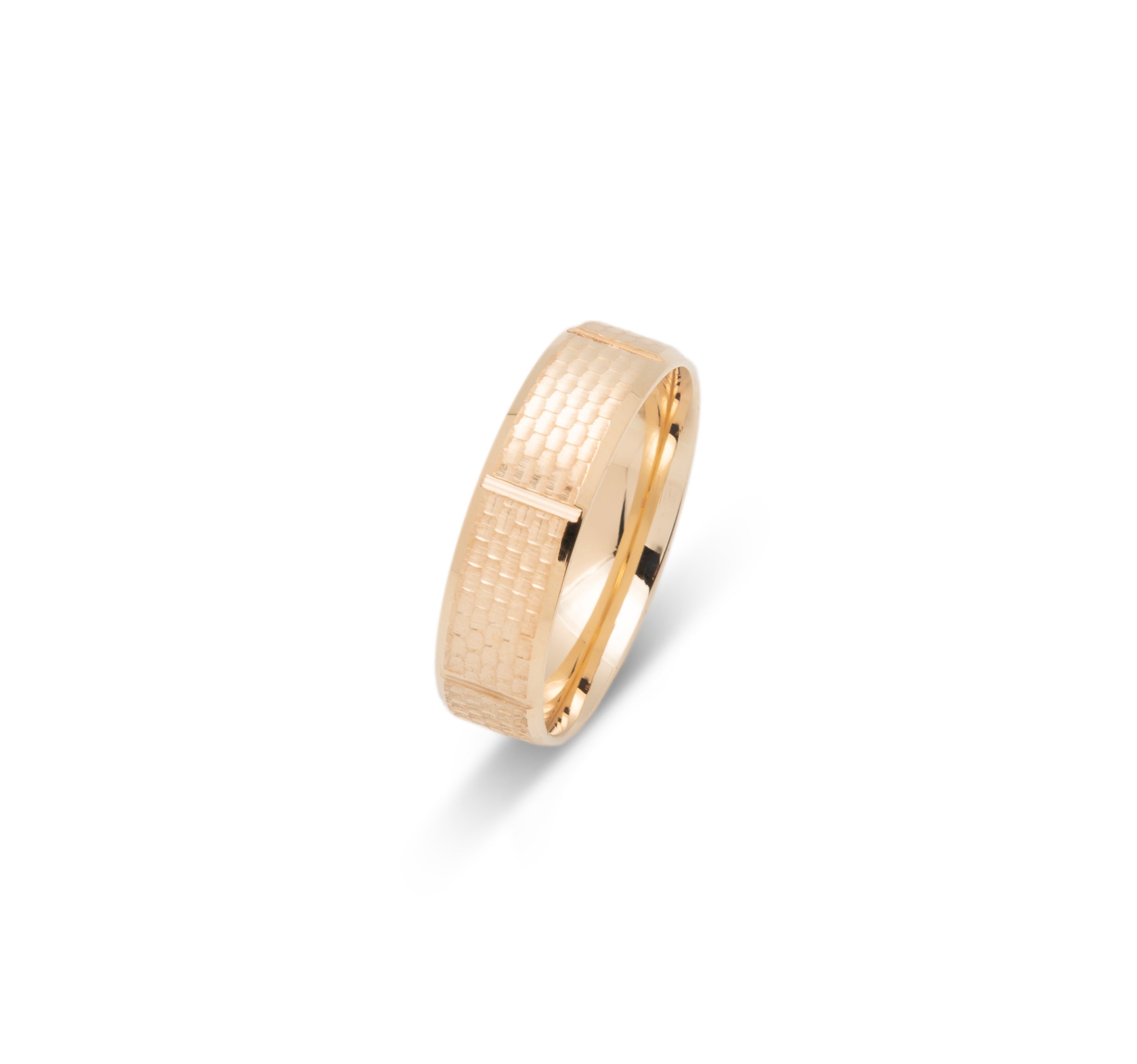 Ring - Chased 10K Gold 6mm - RIG578