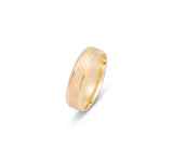 Bague jonc - Or 10K finition brossée diagonale & rebords miroir 6mm - RIG580