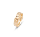 Bague jonc - Or 10K finition satinée & X biseautés 6mm - RIG581