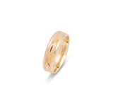 Bague jonc - Or 10K gravure diamantée & rebords polis 6mm - RIG582