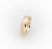 Wedding Band Ring - 10K Gold 6mm Lattice Design - RIG583