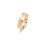 Wedding band ring - 10K satin-finish gold with wavy beaded detail 6mm - RIG586