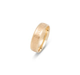 Bague jonc - Or 10K satiné avec motif clé grecque perlé 6mm - RIG587