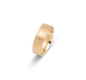 Wedding Band Ring - 10K Gold Double Edge Greek Key & Satin Finish 6mm - RIG589