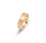 Bague jonc - Or 10K double bordure clé grecque & finition satinée 6mm - RIG589