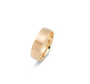 Wedding Band Ring - 10K Brushed Gold & 6mm Polished Edge - RIG592