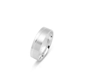 Wedding Band Ring - 10K Brushed Gold & 6mm Polished Edge - RIG592