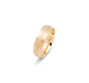Wedding Band Ring - 10K Gold Engraved Diagonal Lines & Double Brilliant Edges 6mm - RIG596