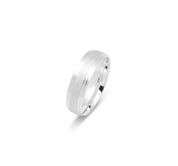 Wedding Band Ring - 10K Gold Engraved Diagonal Lines & Double Brilliant Edges 6mm - RIG596