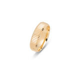 Bague jonc - Or 10K motif cannelé & poli 6mm - RIG599