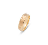 Bague jonc - Or 10K gravure géométrique & finition martelée 6mm - RIG601