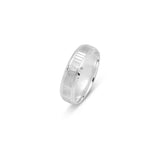 Bague jonc - Or 10K gravure géométrique & finition martelée 6mm - RIG601