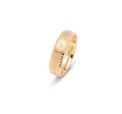 Wedding Band Ring - 10K Gold Engraved Circles & Geometric Border 6mm - RIG602