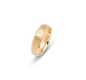 Ring - 10K Gold engraved circles, hammered finish and geometrical border 6mm - RIG603